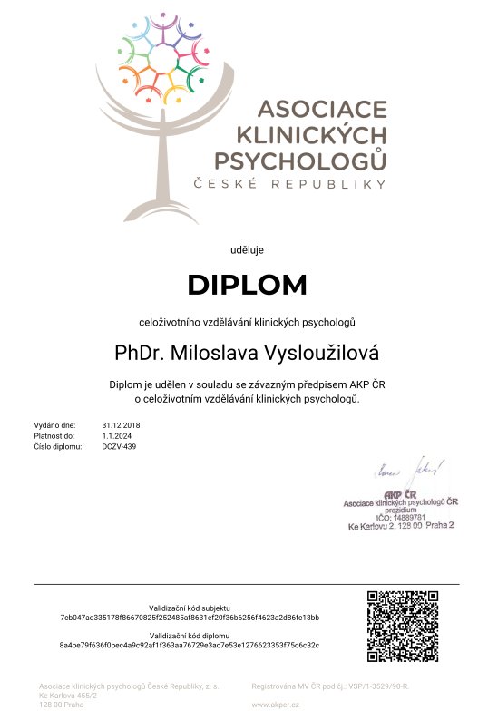 Diplom AKP - celoživotní vzdělávání